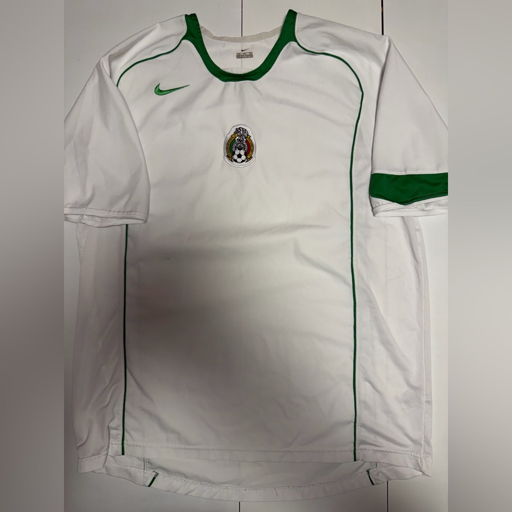 Mexico Nike 2005 white & green away jersey